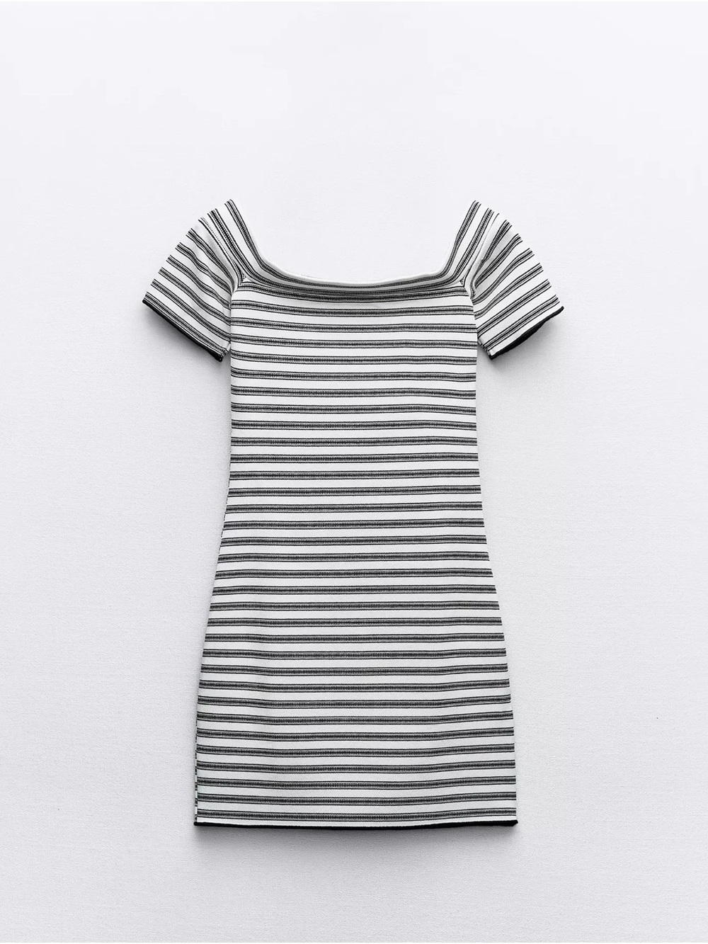 Zara Black and White Striped Mini Dress